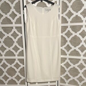 Kasper Cream Sleeveless Midi Sheath Dress